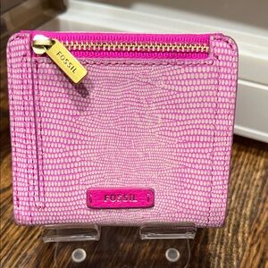 Fossil Vibrant Pink Patterned Wallet